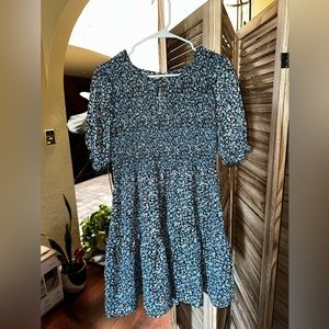Target Wild Fable Floral Blue Dress. Size Large
